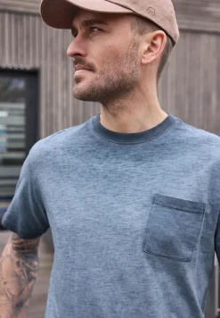 Shirt met ronde hals in garment dye-look