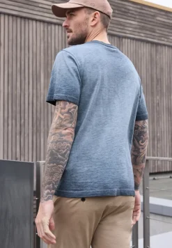 Shirt met ronde hals in garment dye-look