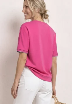 Shirt met ronde hals in Silk-Look