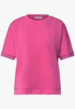 Shirt met ronde hals in Silk-Look