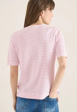 Shirt met ronde V-hals