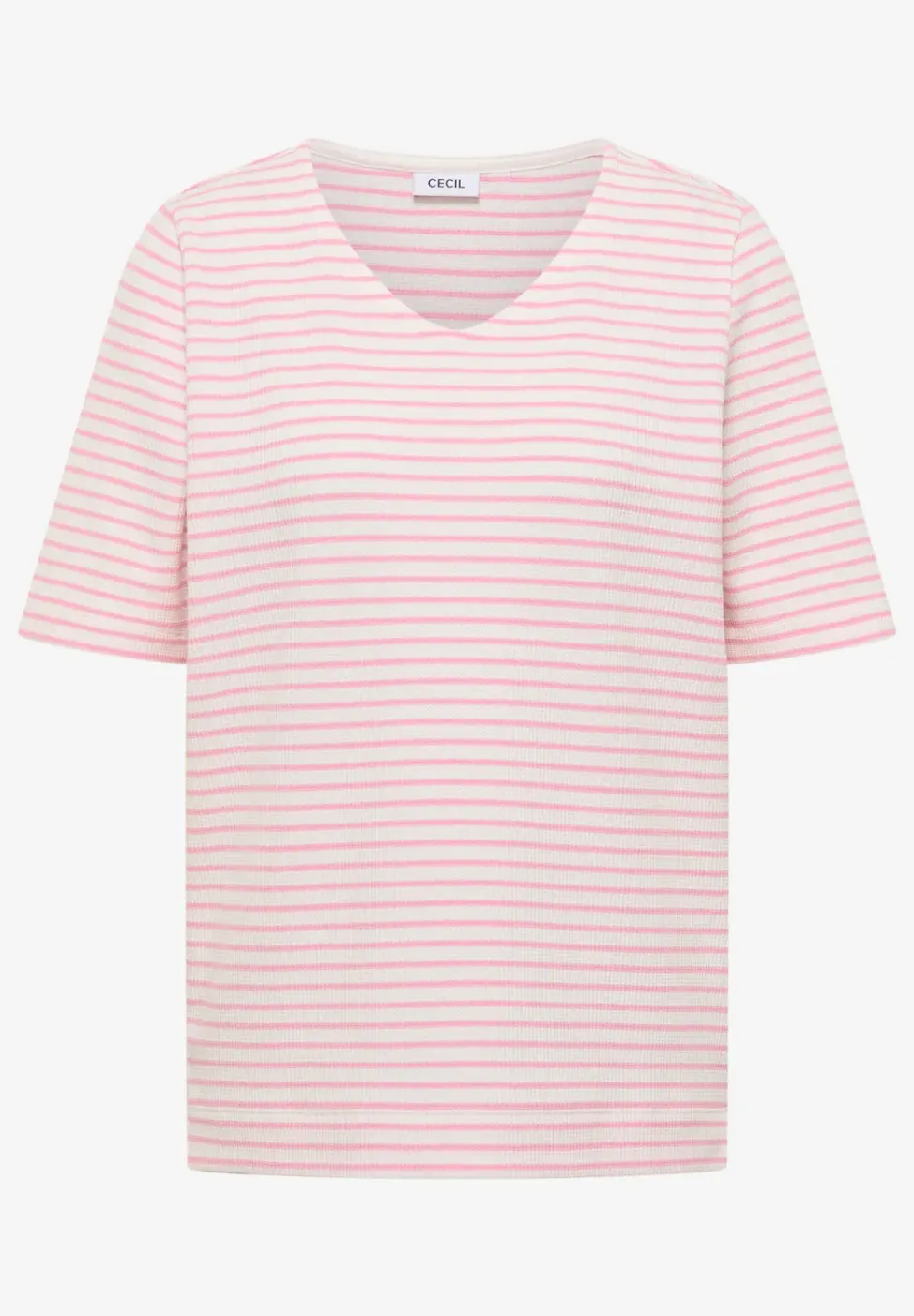 Shirt met ronde V-hals