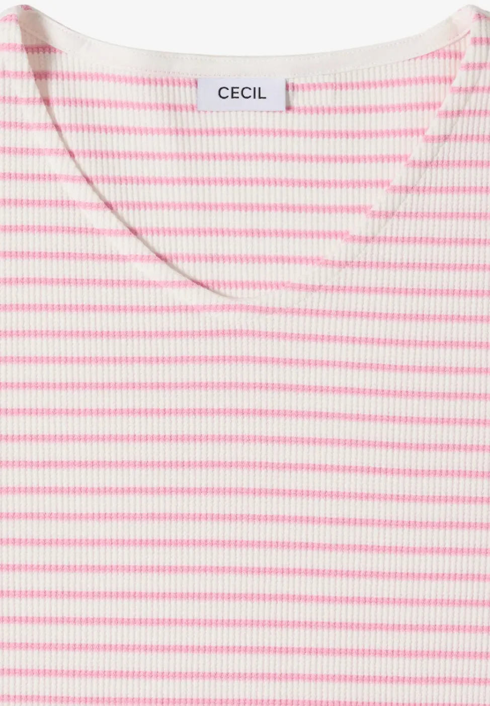 Shirt met ronde V-hals