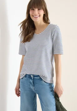 Shirt met ronde V-hals