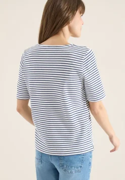 Shirt met ronde V-hals