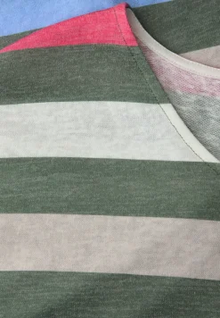 Shirt met ronde V-hals en strepen