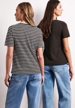 Shirt met ronde V-hals in een pak van 2