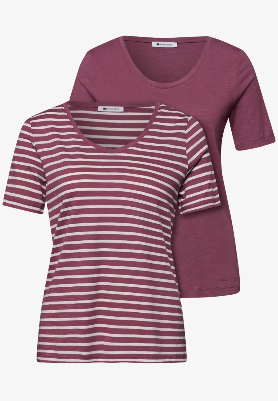 Shirt met ronde V-hals in een pak van 2