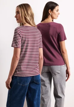 Shirt met ronde V-hals in een pak van 2