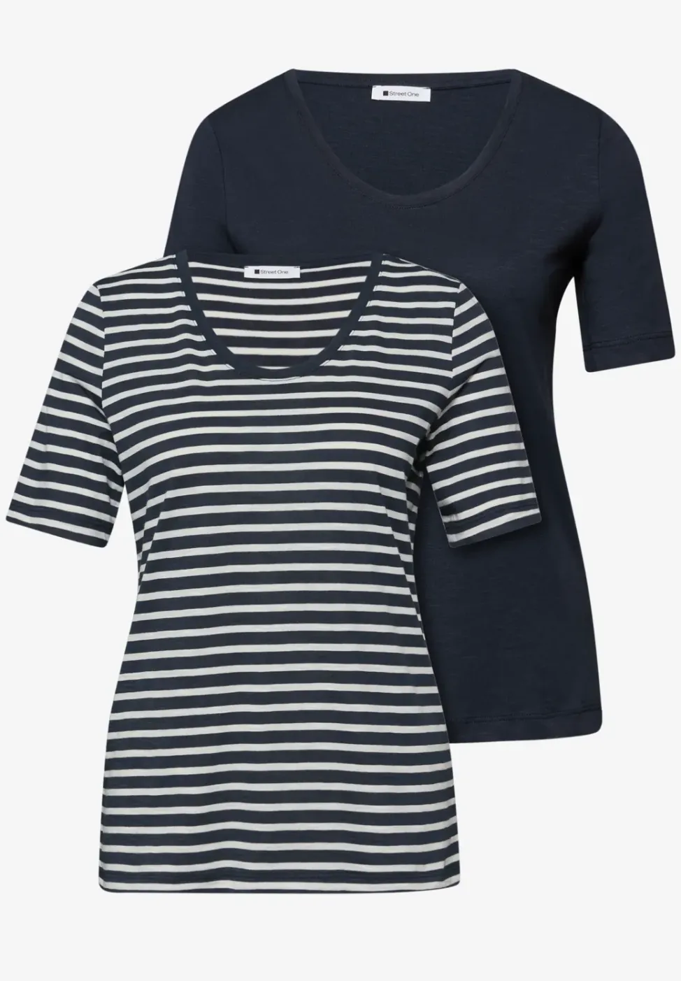 Shirt met ronde V-hals in een pak van 2