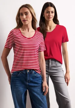 Shirt met ronde V-hals in een pak van 2