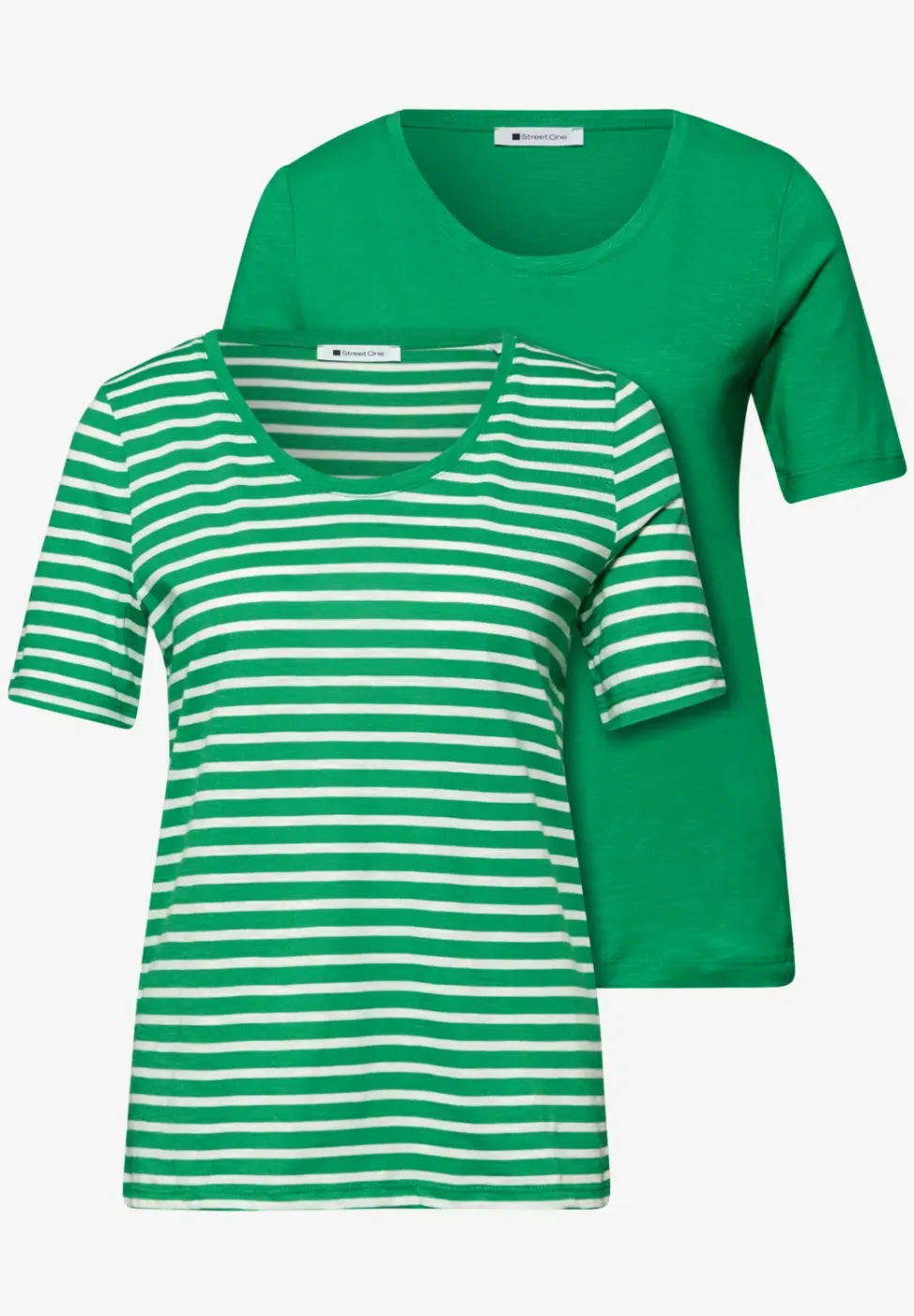 Shirt met ronde V-hals in een pak van 2