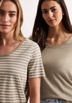 Shirt met ronde V-hals in een pak van 2