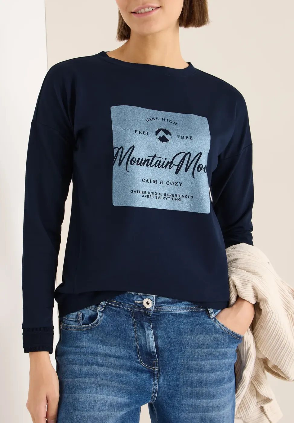 Shirt met satijnen print