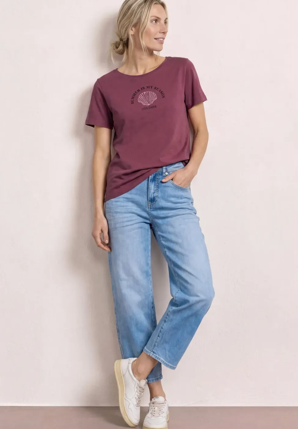 Shirt met schelpenprint
