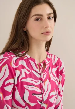 Shirt met split neck en print