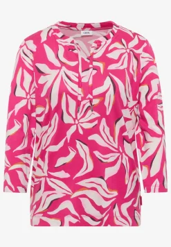 Shirt met split neck en print