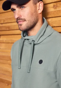 Shirt met structuur en trechtervormige hals