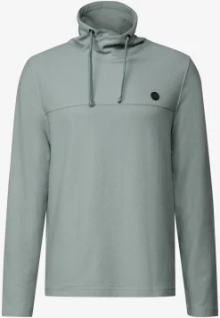 Shirt met structuur en trechtervormige hals