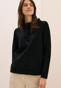 Shirt met structuur en trechtervormige hals