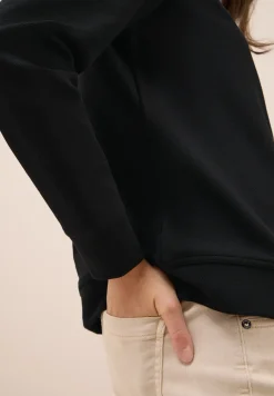 Shirt met structuur en trechtervormige hals