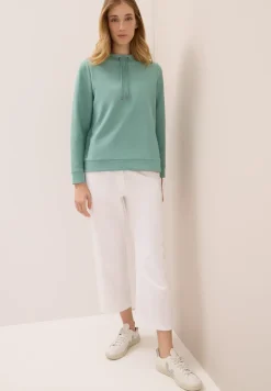 Shirt met structuur en trechtervormige hals