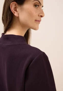 Shirt met structuur en trechtervormige hals