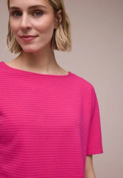 Shirt met structuur in effen kleur