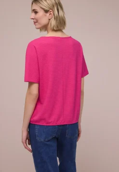 Shirt met structuur in effen kleur