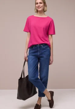 Shirt met structuur in effen kleur