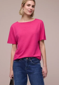 Shirt met structuur in effen kleur