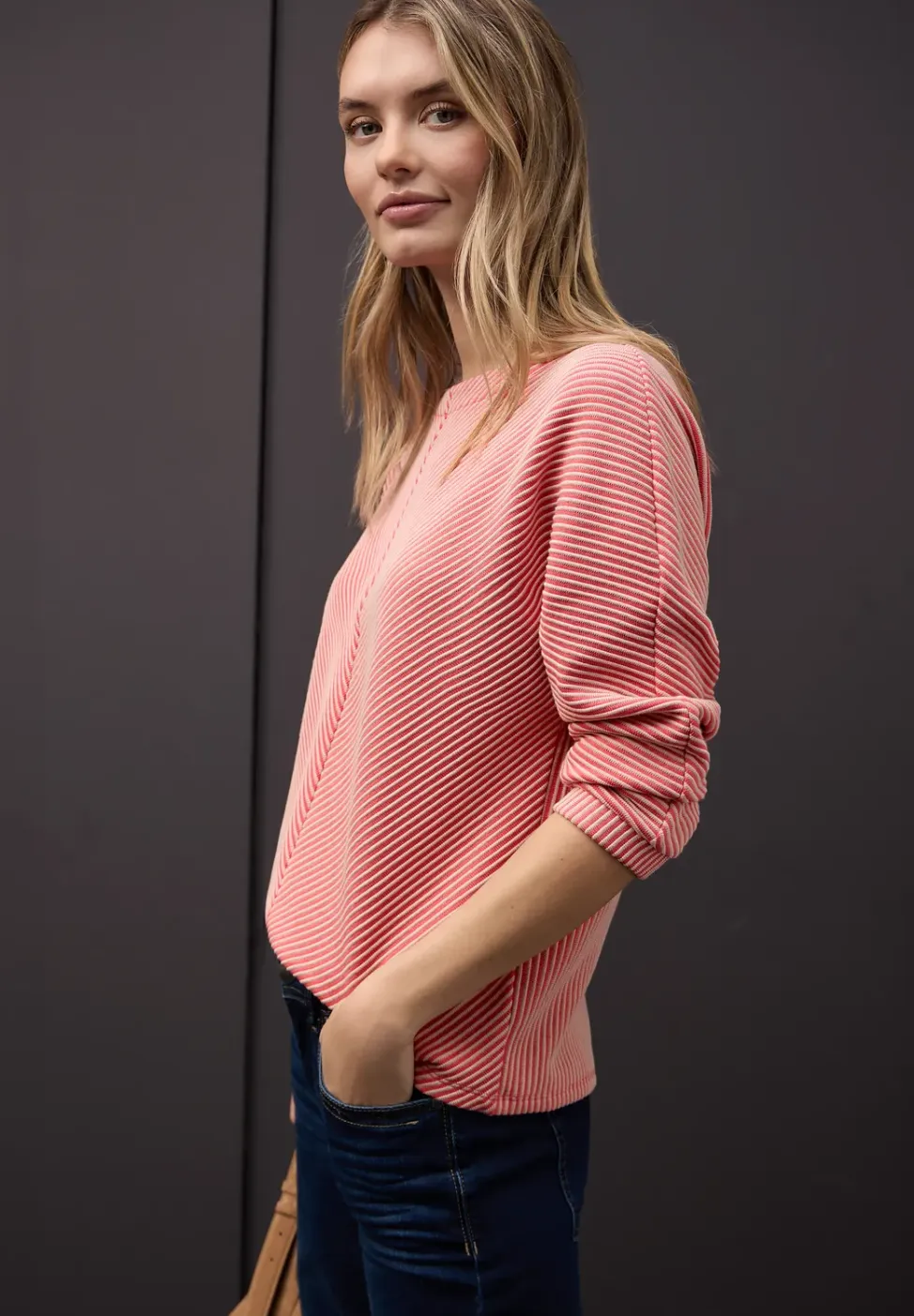 Shirt met structuur, tweekleurig