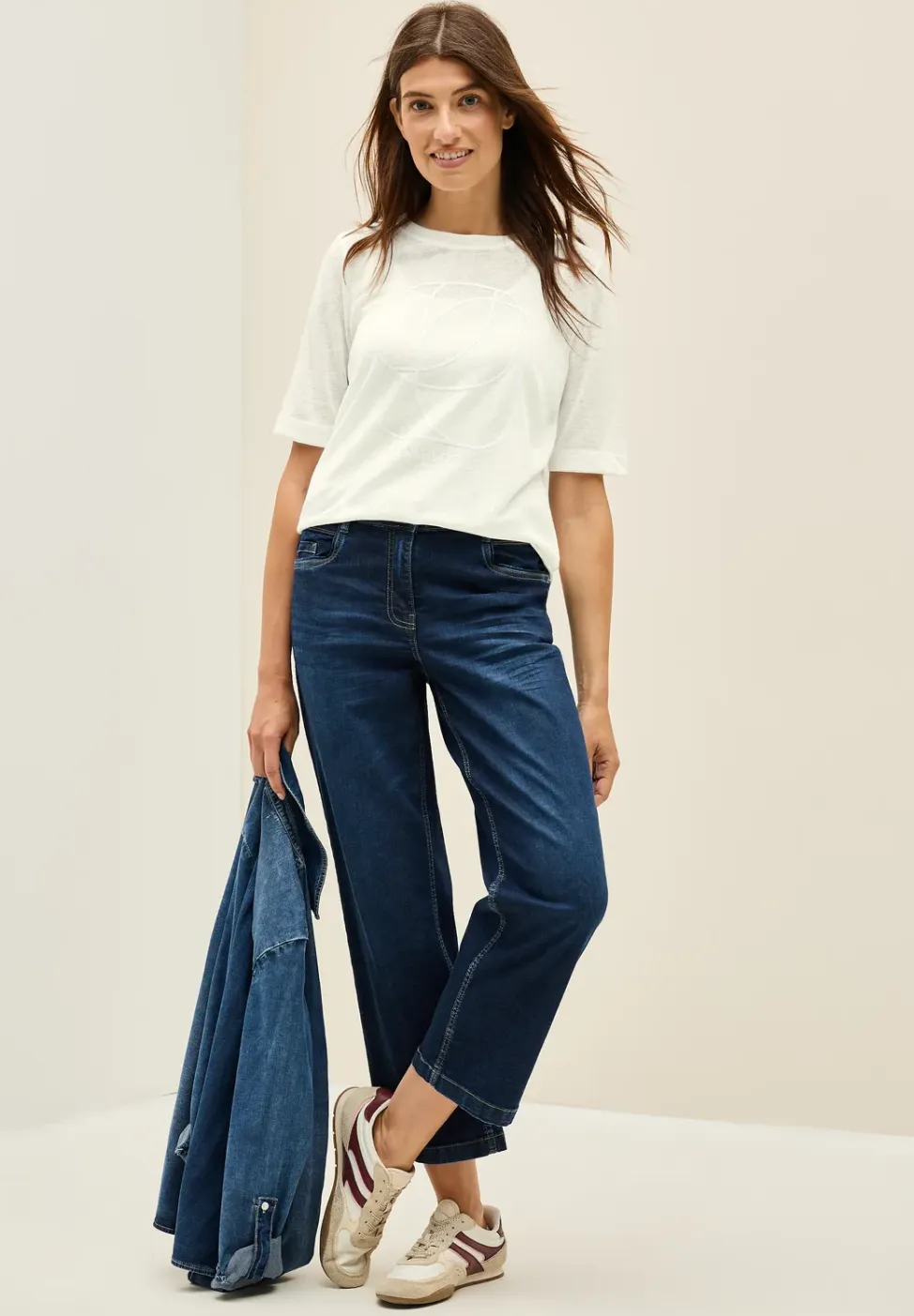 Shirt met ton-sur-ton print