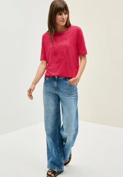 Shirt met ton-sur-ton print