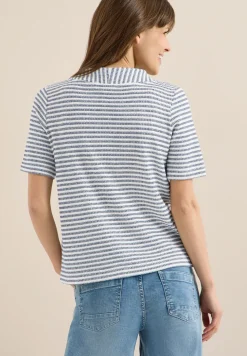 Shirt met trechtervormige hals en structuur
