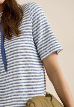 Shirt met trechtervormige hals en structuur