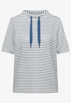 Shirt met trechtervormige hals en structuur