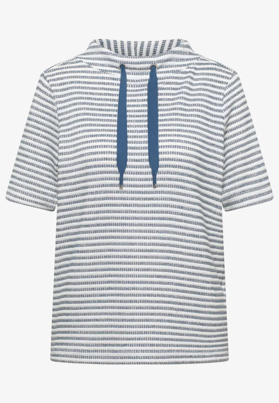 Shirt met trechtervormige hals en structuur