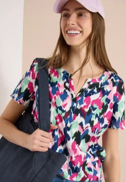 Shirt met tuniek en split aan de hals