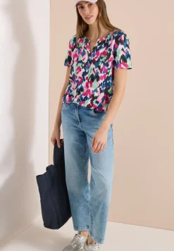 Shirt met tuniek en split aan de hals