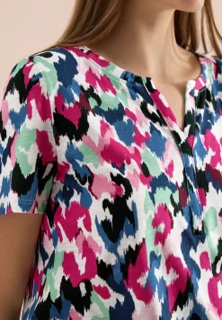 Shirt met tuniek en split aan de hals