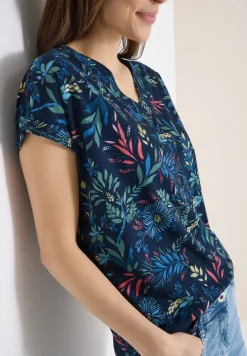 Shirt met V-hals en bloemenprint