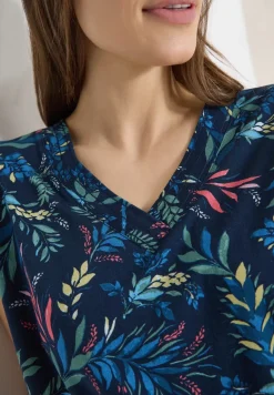 Shirt met V-hals en bloemenprint