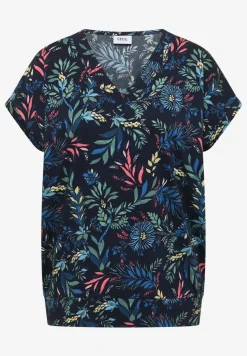 Shirt met V-hals en bloemenprint