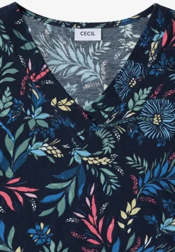 Shirt met V-hals en bloemenprint