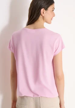 Shirt met V-hals en kanten detail