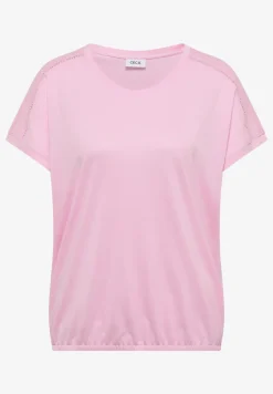Shirt met V-hals en kanten detail