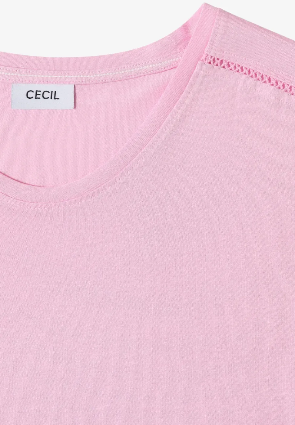 Shirt met V-hals en kanten detail