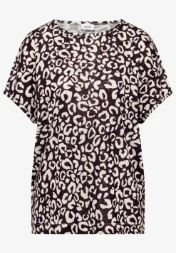 Shirt van linnen met leo-print