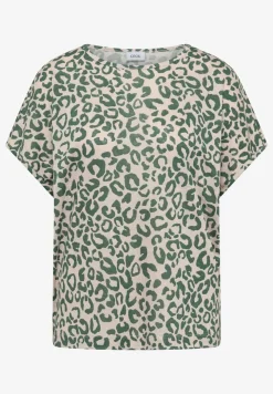 Shirt van linnen met leo-print